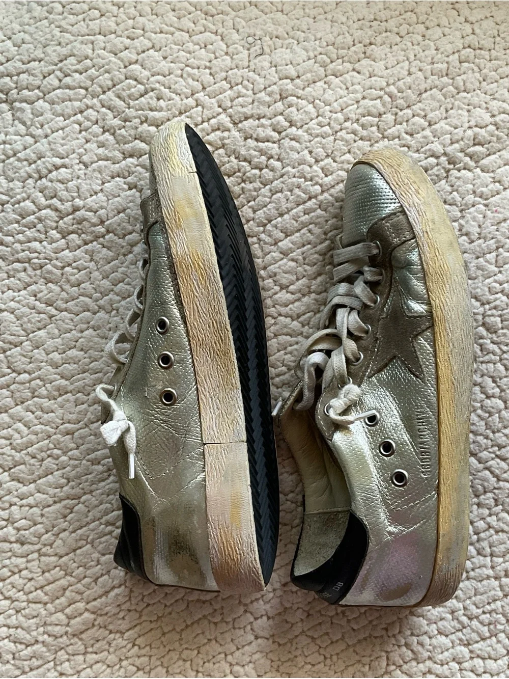 Golden Goose gold textured